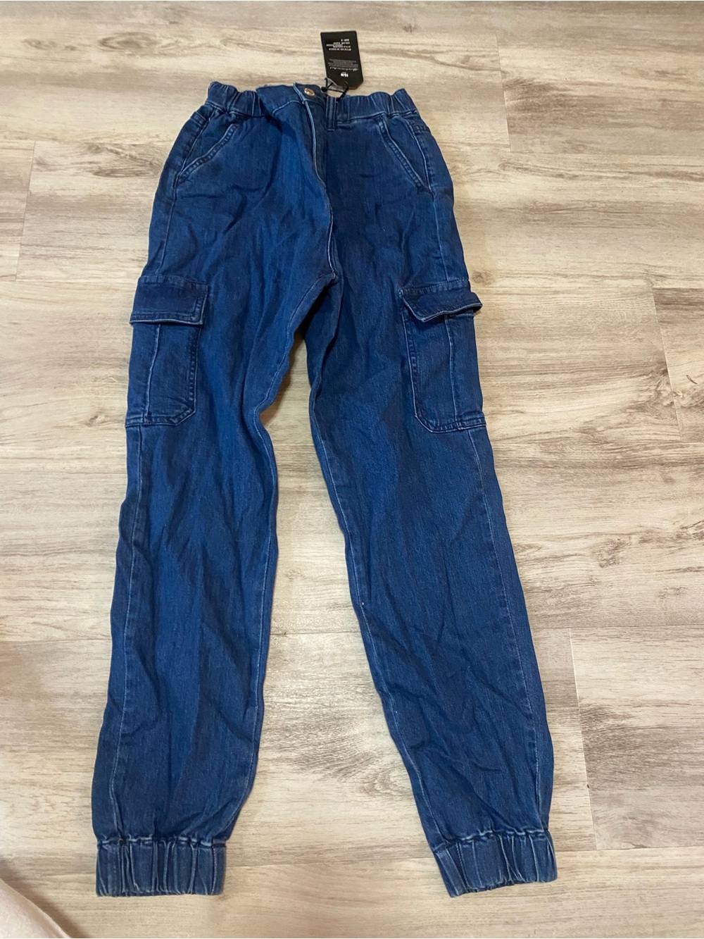 L&M Denim Black Label Dark Blue Cargo Jogger Pants